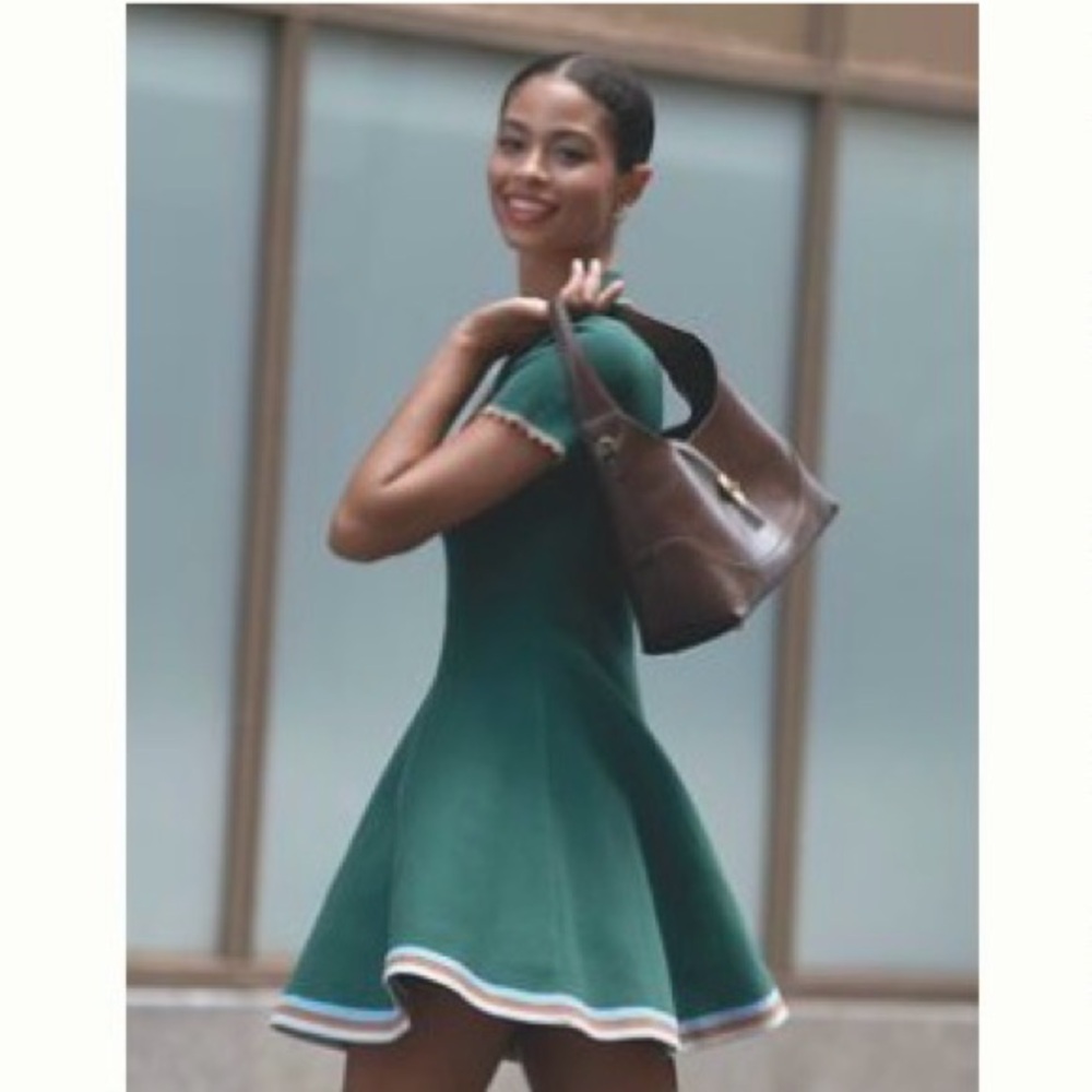 Anthropologie Green Sweater Mini Dress